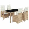 vidaXL 5 Hluta B&iacute;str&oacute;sett me&eth; Sessum Drapplita&eth; P&oacute;l&yacute;rattan