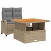 vidaXL 2 Parta Gar&eth;bor&eth;stofusett me&eth; Sessum Drappa&eth; P&oacute;l&yacute;rattan