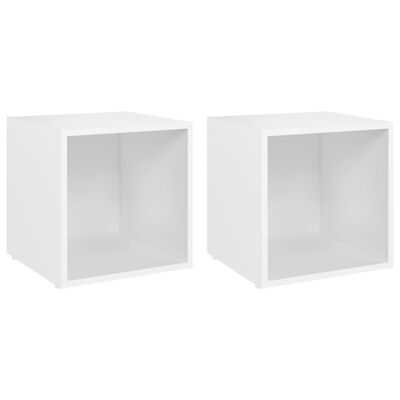 805499 vidaXL TV Cabinets 2 pcs White 37x35x37 cm Chipboard