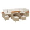 vidaXL Gar&eth;s&oacute;fa sett me&eth; p&uacute;&eth;i 12 pcs Beige og krem p&oacute;l&yacute;rattan