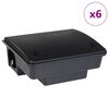 vidaXL m&uacute;sagildrur 6 stk Svartar 23x19x9,5 cm