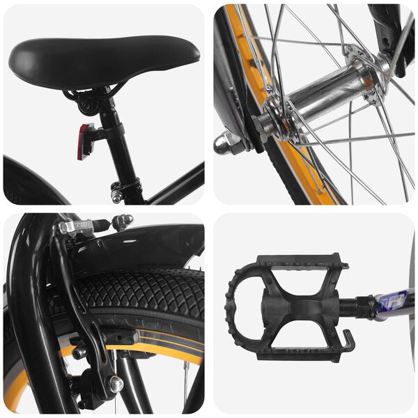 vidaXL Barnahj&oacute;l 22 Tommur Fyrir 7-12 &aacute;ra Svartur