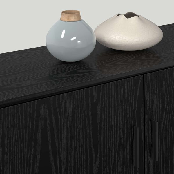 vidaXL Vegghengdur sj&oacute;nvarpssk&aacute;pasett Vegghengt 2 pcs Svartur Eik