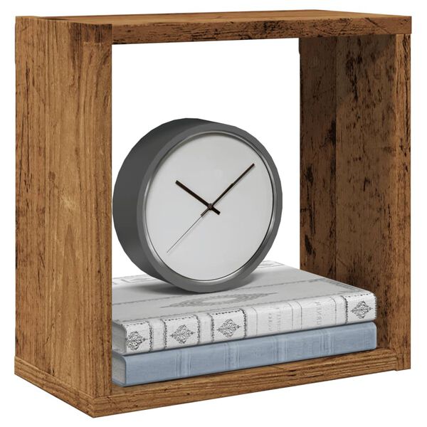 vidaXL Veggfestar Kubbahillur Vi&eth;arlitur 30x15x30 cm Samsettur Vi&eth;ur