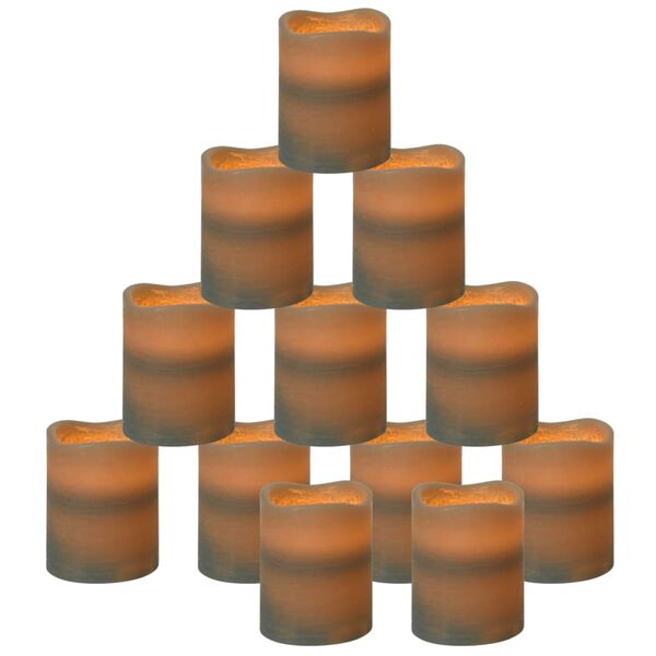 vidaXL Logalaus LED kerti 24 stk með Fjarstýringu Hlýtt-hvítt