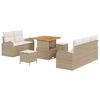 vidaXL Gar&eth;s&oacute;fa sett me&eth; p&uacute;&eth;i me&eth; geymslu 8 pcs Beige og krem