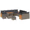 vidaXL Gar&eth;s&oacute;fa sett 13 pcs Gr&aacute;r P&oacute;l&yacute;rattan og m&aacute;lmur me&eth; dufti
