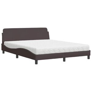 vidaXL R&uacute;m me&eth; D&yacute;nu Dover D&ouml;kkbr&uacute;nu 160x200 cm Text&iacute;lefni