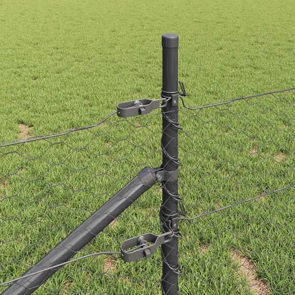 vidaXL Gir&eth;ingarp&oacute;stur Gr&aacute;r 10 x 1 m (36 mm vefur) St&aacute;l og PVC