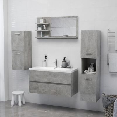 805019 vidaXL Bathroom Mirror Concrete Grey 90x10,5x45 cm Chipboard