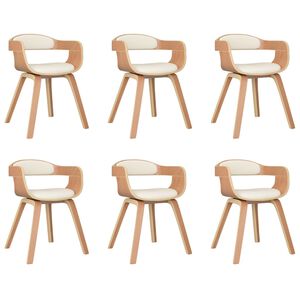 vidaXL Bor&eth;stofust&oacute;lar 6 stk. Rj&oacute;mahv&iacute;tt Le&eth;url&iacute;ki og Sveig&eth;ur Vi&eth;ur