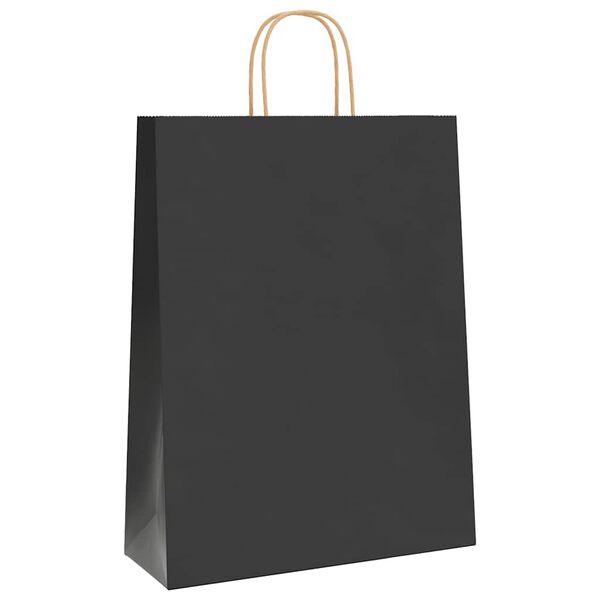 vidaXL Papp&iacute;rspokar 250 stk me&eth; Handf&ouml;ngum Svartir 32x12x42 cm