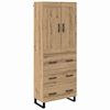 vidaXL H&aacute;bor&eth; Artisan Eik 69,5 x 34 x 180 cm Samsettur vi&eth;ur