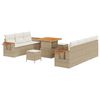 vidaXL Gar&eth;s&oacute;fa sett 10 pcs Drapplita&eth;ur p&oacute;l&yacute;rattan