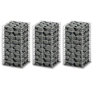 vidaXL Gabion sett 3 stk. S&iacute;nkh&uacute;&eth;a&eth;ur V&iacute;r 25 x 25 x 50 cm