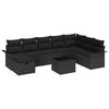 vidaXL Gar&eth;s&oacute;fa sett me&eth; p&uacute;&eth;i me&eth; geymslu 9 pcs Svartur Poly rattan