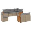 vidaXL 8 Hluta Gar&eth;s&oacute;fasett me&eth; Sessum Drappa&eth; P&oacute;l&yacute;rattan
