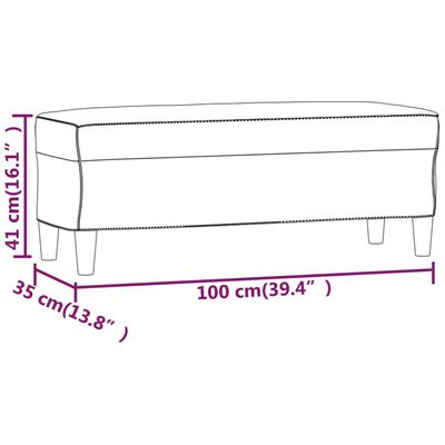 vidaXL Bekkur Vínrauður 100x35x41 cm Flauel