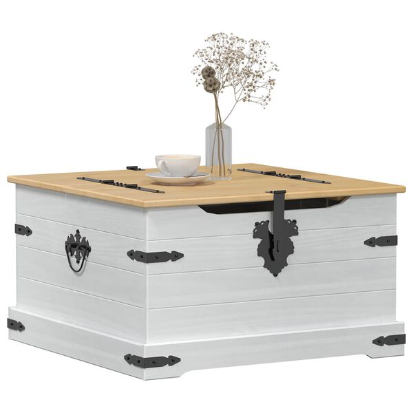 vidaXL storage box me&eth; hillu Hv&iacute;tt 78 x 78 x 45 cm Solid furuhikk