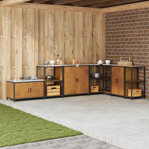 vidaXL Eldh&uacute;s geymsla me&eth; hillu me&eth; geymslu Rusty 60 x 50 x 92 cm St&aacute;l