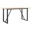 vidaXL Bor&eth;stofubor&eth; O-grind 140x80x75cm Gegnheill Vi&eth;ur og Steypuj&aacute;rn