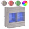 vidaXL Veggsj&oacute;nvarpssk&aacute;pur me&eth; LED-lj&oacute;sum Gr&aacute; Sonoma eik58,5x30x60,5cm