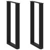 vidaXL bor&eth;f&aelig;tur U-laga, 2 stk. svartir, 28x(72-73) cm, st&aacute;l
