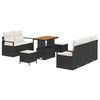 vidaXL Gar&eth;s&oacute;fa sett me&eth; p&uacute;&eth;i 8 pcs Svartur p&oacute;l&yacute;rattan
