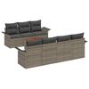 vidaXL Gar&eth;s&oacute;fa sett me&eth; geymslu 8 pcs Gr&aacute;r p&oacute;l&yacute;rattan