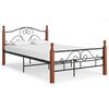 324934 vidaXL Bed Frame Black Metal 120x200 cm