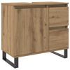 vidaXL Ba&eth;herbergissk&aacute;pur Eik 65x33x60 cm Samsettur Vi&eth;ur