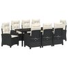 vidaXL Gar&eth;ur bor&eth;sett me&eth; p&uacute;&eth;i 9 pcs Svartur p&oacute;l&yacute;rattan