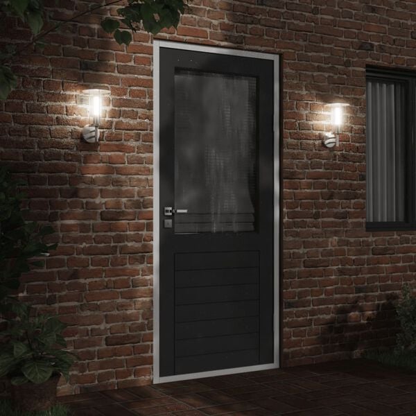 vidaXL &Uacute;tivegglj&oacute;s 2 stk Silfurlita&eth; Ry&eth;fr&iacute;tt St&aacute;l