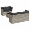 vidaXL 6 -Hluta Gar&eth;s&oacute;fasett me&eth; Sessum Lj&oacute;sgr&aacute;tt P&oacute;l&yacute;rattan