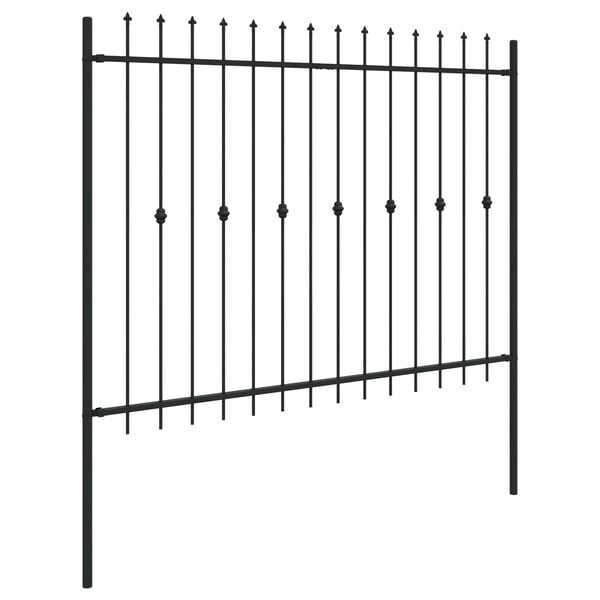 vidaXL Sp&iacute;kfence Svartur 200 x 200 cm Dufth&uacute;&eth;a&eth; st&aacute;l
