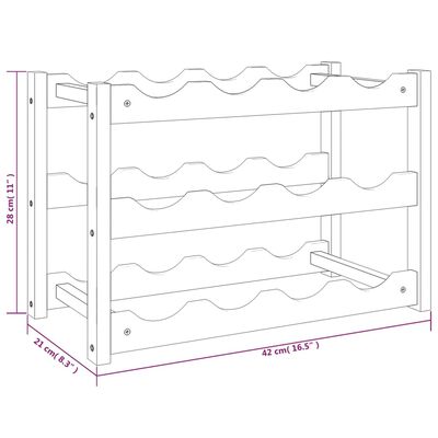 vidaXL Vínrekki fyrir 12 Flöskur Gegnheill Viður Valhnota