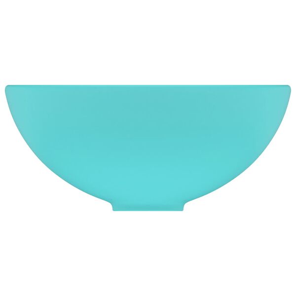 vidaXL Lúxus Handlaug Hringlaga Mött Ljósgræn 32,5 x 14 cm Postulín