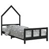 vidaXL Barnar&uacute;mgrind Sv&ouml;rt 90x190 cm Gegnheil Fura