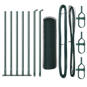 vidaXL Gir&eth;ingarp&oacute;stur Gr&aelig;nn 10 x 0,4 m (13 mm net) St&aacute;l og PVC