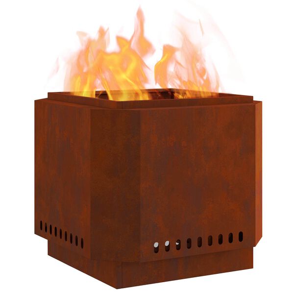 vidaXL Reyklaus eldunargryta Br&uacute;nn 58 x 58 x 51 cm Ve&eth;ra&eth; st&aacute;l