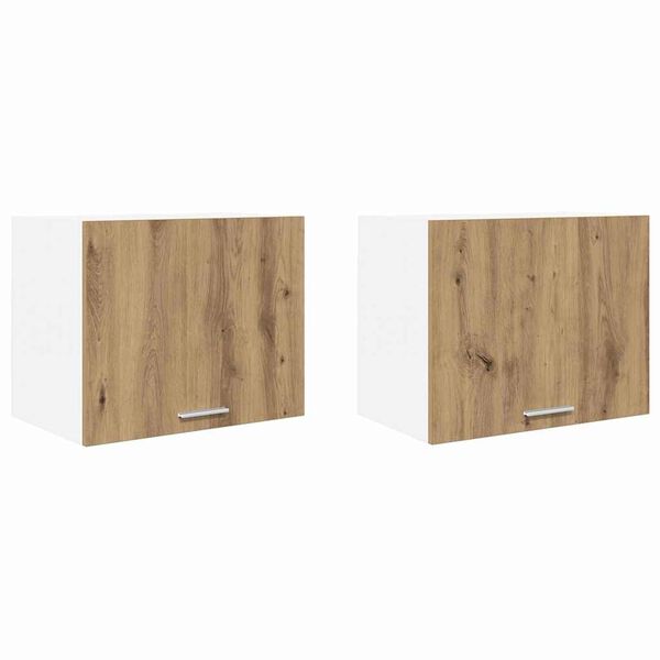 vidaXL Vegghengdur sk&aacute;pur 2 pcs Handverks eik og hv&iacute;t 50 x 31 x 40 cm