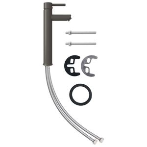 vidaXL Blöndunartæki fyrir Baðherbergi Grátt 12x30 cm