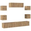 vidaXL 7 stykki vegghengt sj&oacute;nvarpssk&aacute;pasett Artisan Oak
