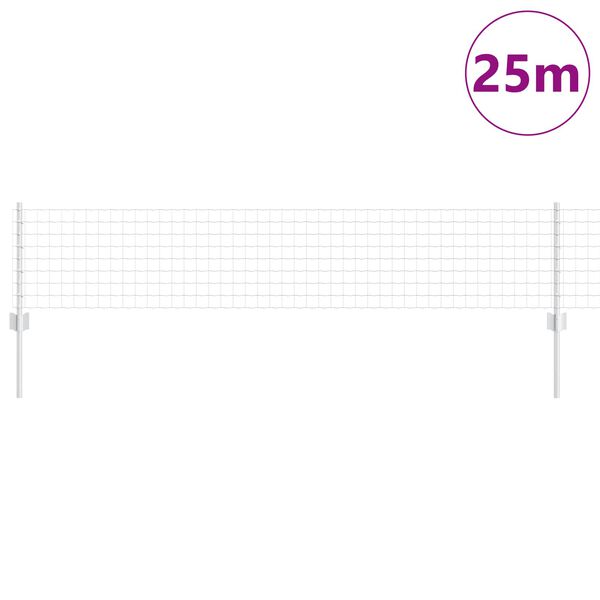 vidaXL Gir&eth;ing me&eth; p&oacute;st Silfur 0,4 x 25 m St&aacute;l