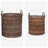 vidaXL Pl&ouml;ntuk&ouml;rfu me&eth; geymslu 2 pcs Br&uacute;nn Lacak Rattan