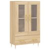 vidaXL H&aacute;r Sk&aacute;pur Sonoma Eik 69,5x31x115 cm Samsettur Vi&eth;ur