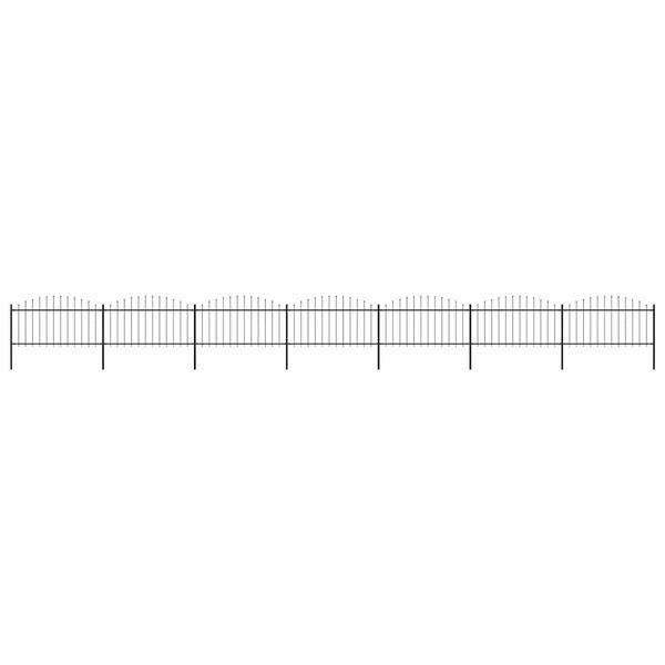 vidaXL Gar&eth;gir&eth;ing me&eth; spj&oacute;ttoppi &uacute;r st&aacute;li 1248x150 cm sv&ouml;rt