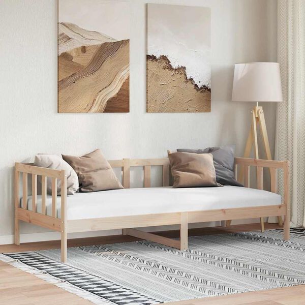 vidaXL Svefnsófi Gegnheil Fura 90x200 cm