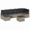 vidaXL S&oacute;fasett me&eth; p&uacute;&eth;i 9 pcs Lj&oacute;sgr&aacute;tt p&oacute;l&yacute;rattan
