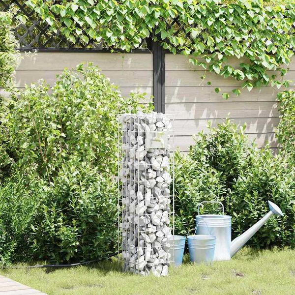 vidaXL Gabion krani Silfur 25 x 25 x 100 cm Ry&eth;fr&iacute;tt St&aacute;l
